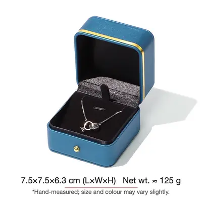 Rounded Gold-Edge PU Leather Jewellery Box — Ring, Pendant, Bangle & Bracelet Cases