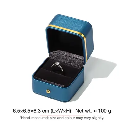 Rounded Gold-Edge PU Leather Jewellery Box — Ring, Pendant, Bangle & Bracelet Cases