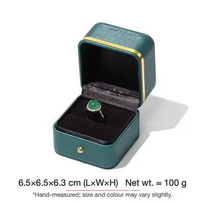 Rounded Gold-Edge PU Leather Jewellery Box — Ring, Pendant, Bangle & Bracelet Cases
