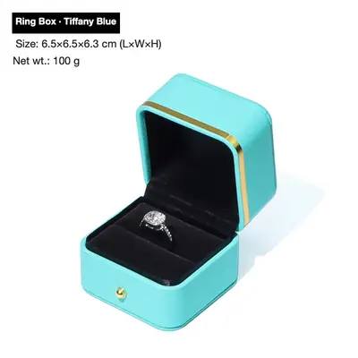 Rounded Gold-Edge PU Leather Jewellery Box — Ring, Pendant, Bangle & Bracelet Cases