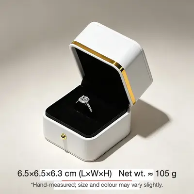 Rounded Gold-Edge PU Leather Jewellery Box — Ring, Pendant, Bangle & Bracelet Cases