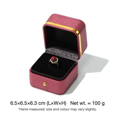Rounded Gold-Edge PU Leather Jewellery Box — Ring, Pendant, Bangle & Bracelet Cases