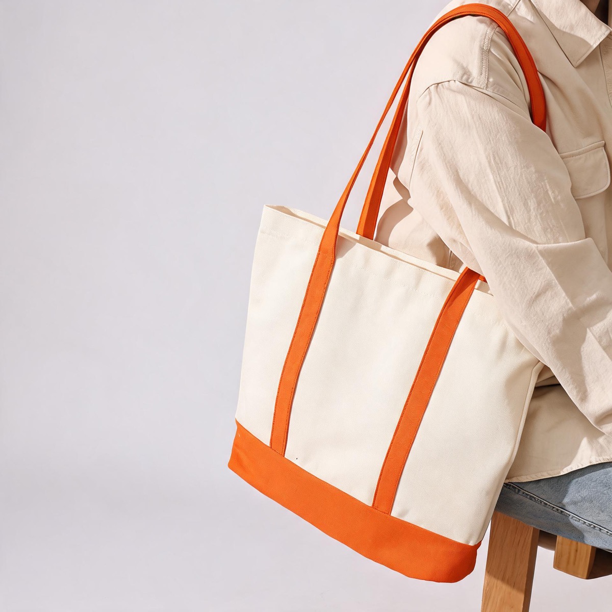 Orange Contrast Gusset - 12 oz Heavy Poly-Cotton - Size 34 x 39.5 / 12 oz Poly-Cotton Canvas