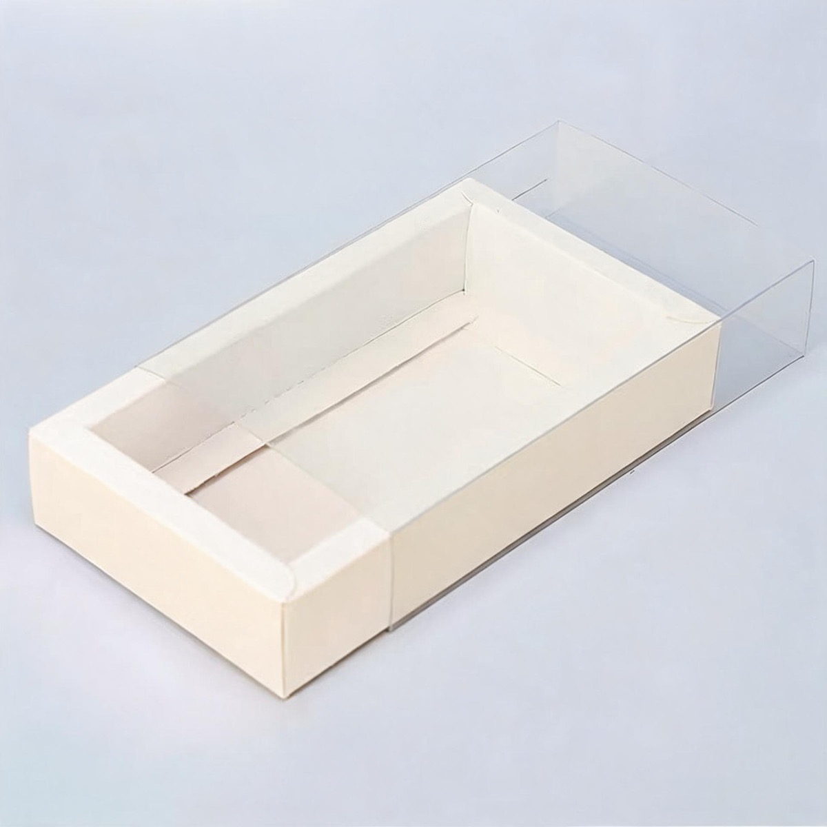 Clear + White Card / 6.5 x 6.5 x 3cm, Clear + White Card / 18 x 10 x 6cm, Clear + White Card / 25.5 x 15 x 9cm