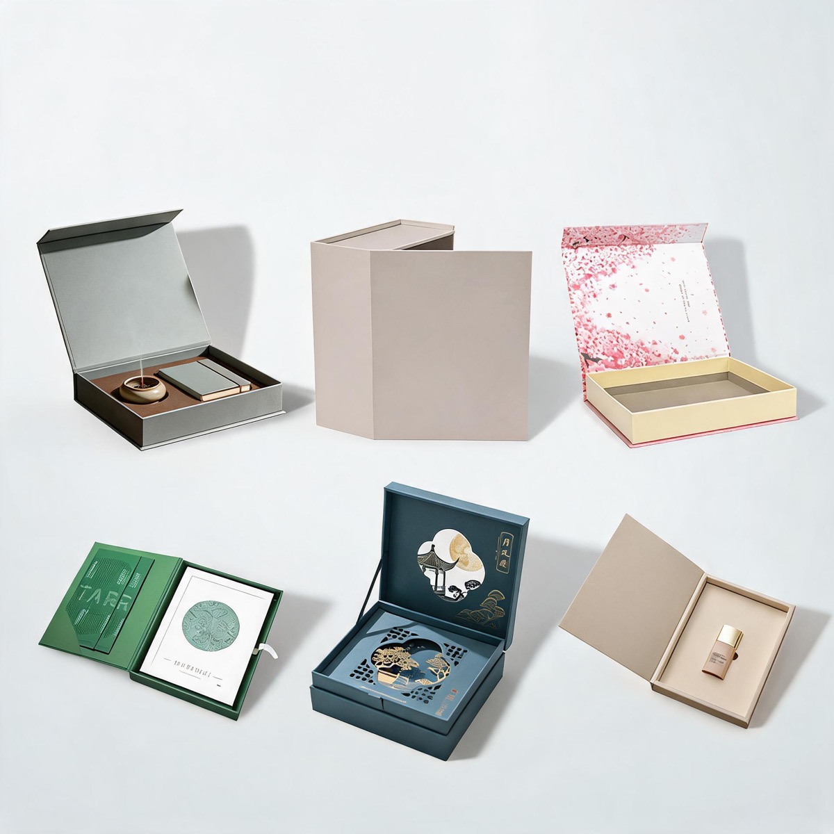 Book-Style Gift Box / Custom Packaging Box / White Card, Book-Style Gift Box / Custom Packaging Box / Greyboard, Book-St