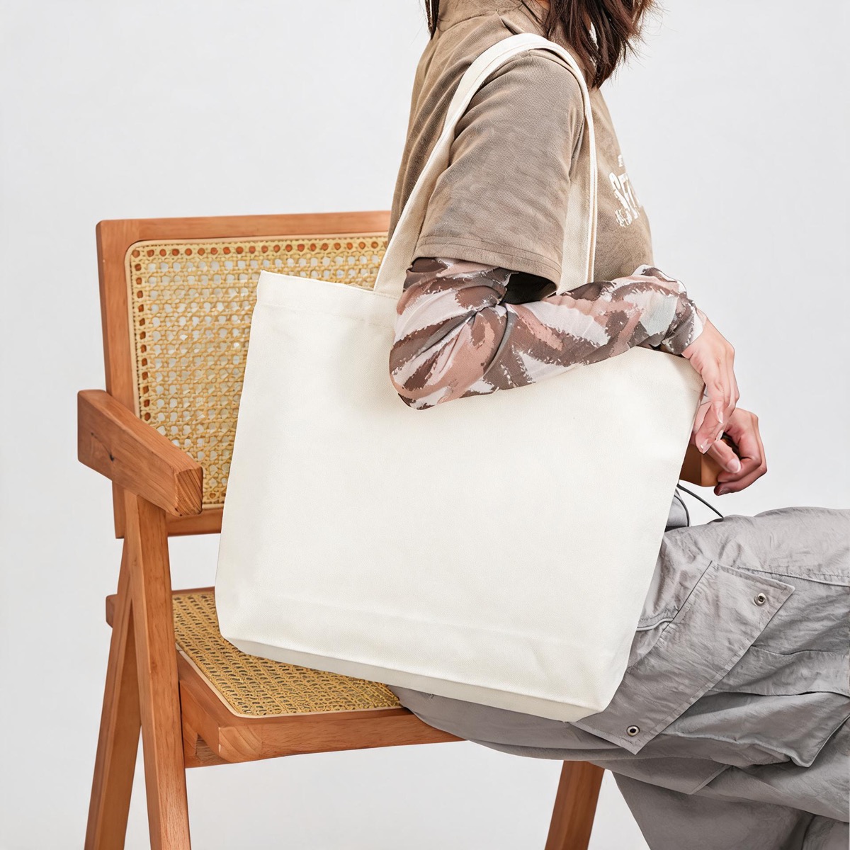 Beige Landscape - Size 40 x 32 x 8 (12 oz Blank In-Stock) / 12 oz Poly-Cotton Canvas