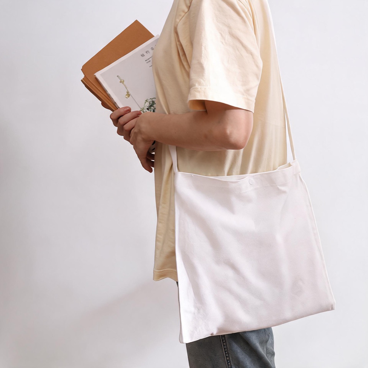 White Crossbody - 12 oz Heavy Poly-Cotton - Size 35 x 30 / 12 oz Poly-Cotton Canvas