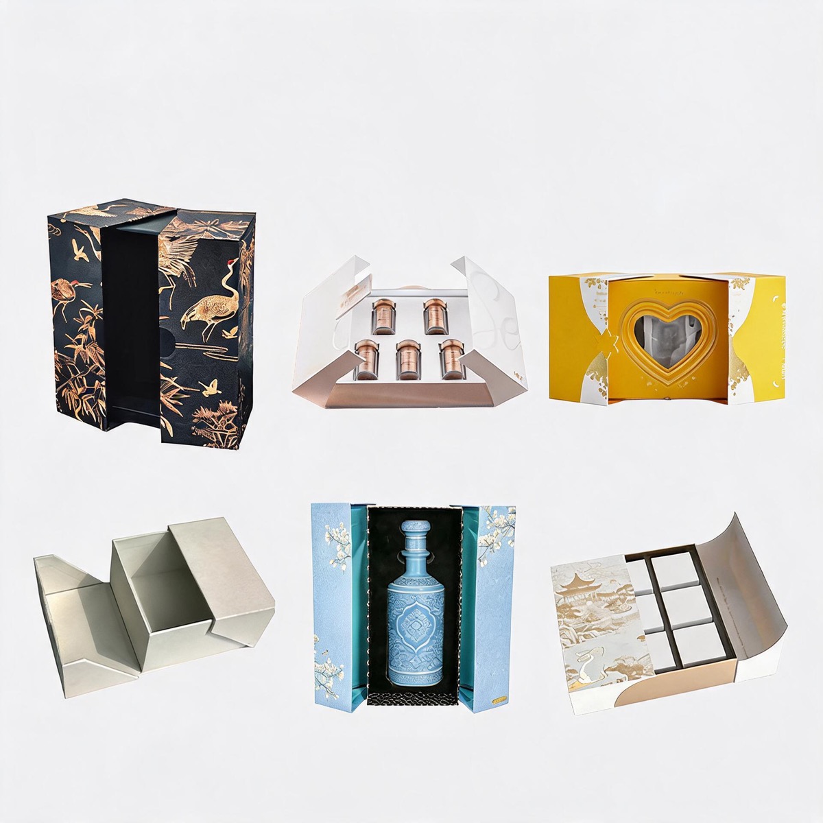 Double-Door Gift Box / Custom Packaging Box / Kraft Paper, Double-Door Gift Box / Custom Packaging Box / Metallic Card,