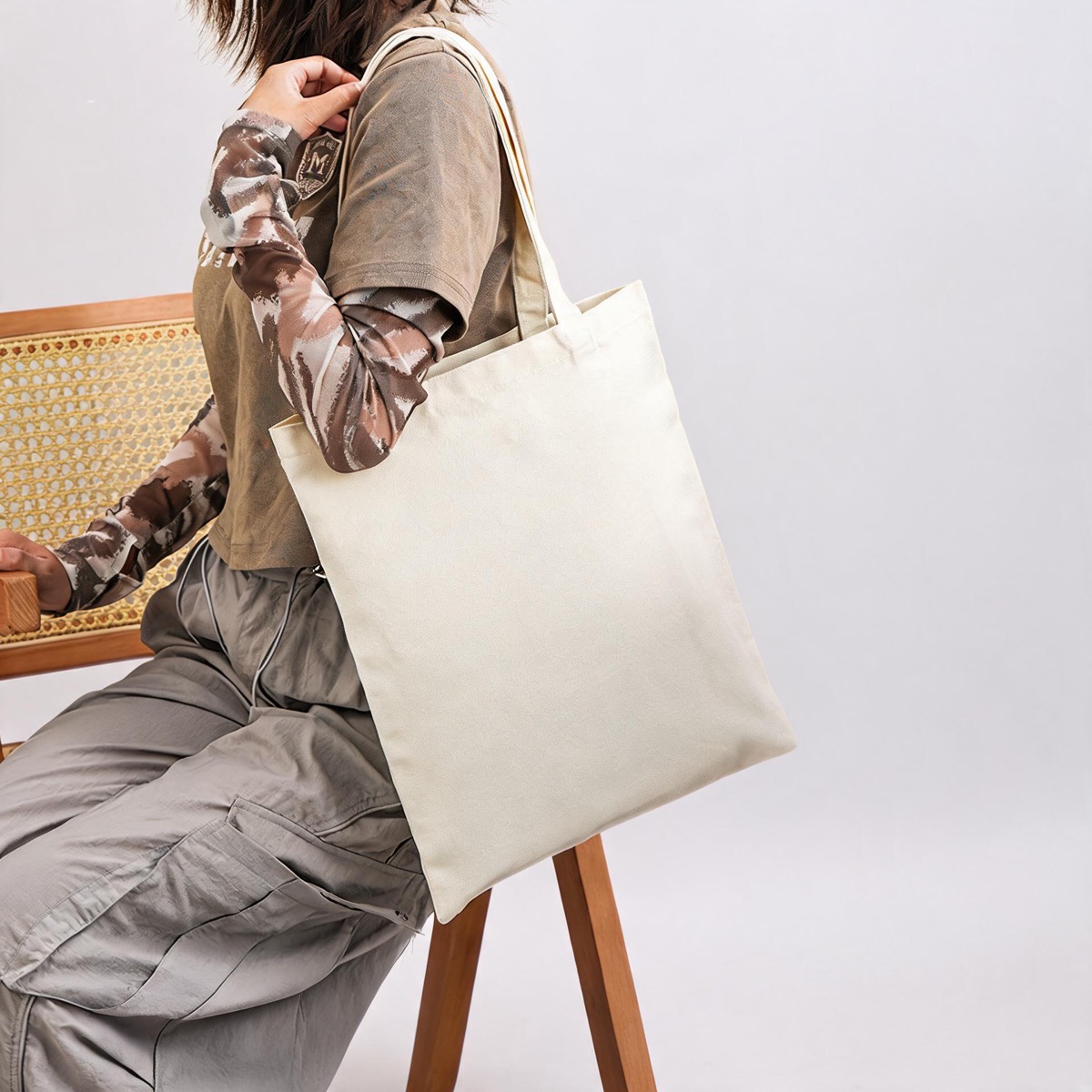 Beige Portrait - Size 34 x 38 (12 oz Blank In-Stock) / 12 oz Poly-Cotton Canvas