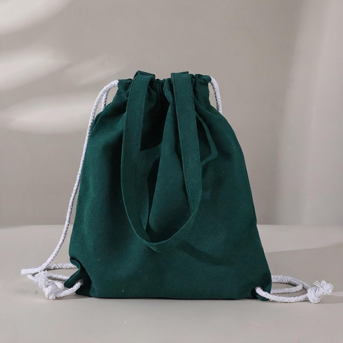 Green Drawstring - 12 oz Heavy Poly-Cotton - Size 30 x 35 / 12 oz Poly-Cotton Canvas