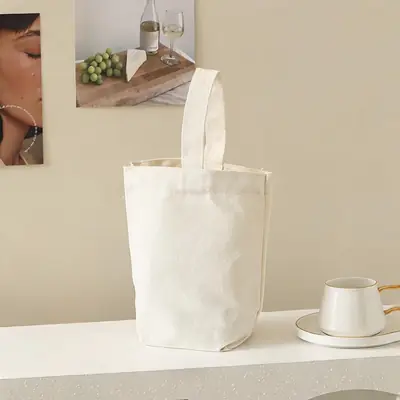 Ribbon-Handle Canvas Tote — 12 oz Promotional Shopper