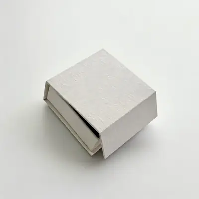 Slim Book-Style Jewelry Box —  Textured Paper Case