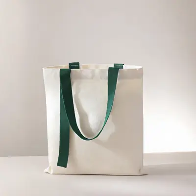 Ribbon-Handle Canvas Tote — 12 oz Promotional Shopper