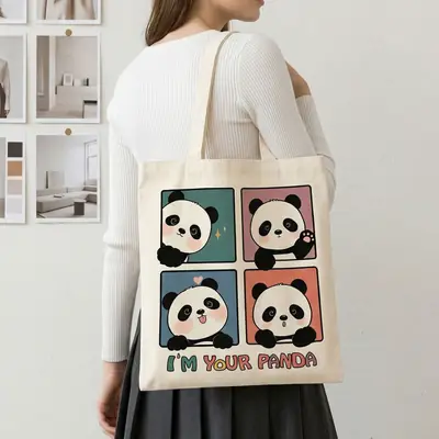 Ribbon-Handle Canvas Tote — 12 oz Promotional Shopper