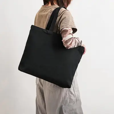 Ribbon-Handle Canvas Tote — 12 oz Promotional Shopper
