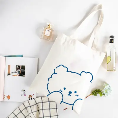 Ribbon-Handle Canvas Tote — 12 oz Promotional Shopper