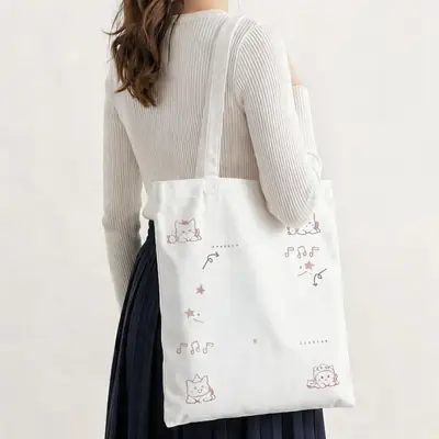 Ribbon-Handle Canvas Tote — 12 oz Promotional Shopper