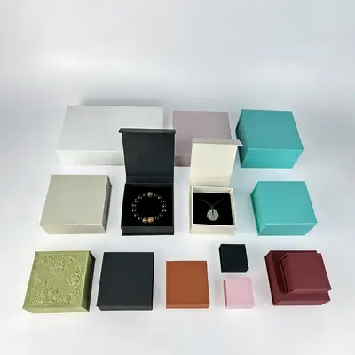 Slim Book-Style Jewelry Box —  Textured Paper Case
