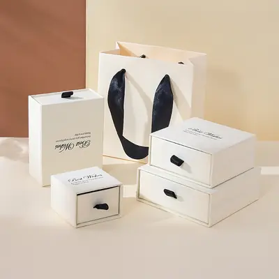 Jewelry Drawer Box — Marble & Matte Finish Retail Display Packaging