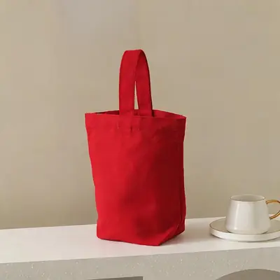 Ribbon-Handle Canvas Tote — 12 oz Promotional Shopper