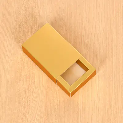 Foil-Stamped Drawer Box with PVC Window — Bookmark & Small Gift Packaging