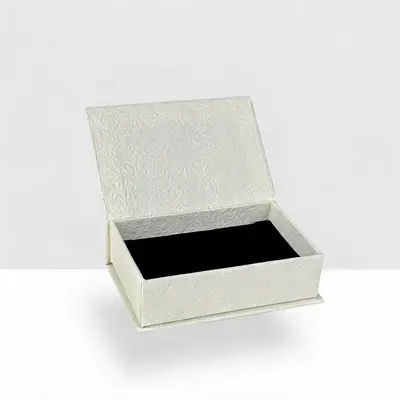 Slim Book-Style Jewelry Box —  Textured Paper Case