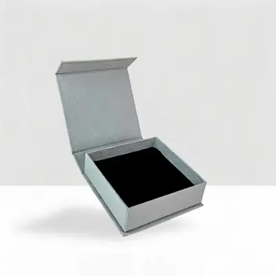 Slim Book-Style Jewelry Box —  Textured Paper Case
