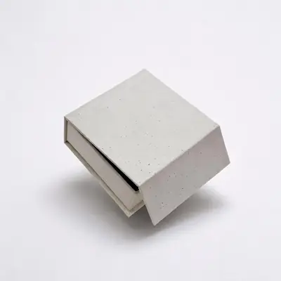 Slim Book-Style Jewelry Box —  Textured Paper Case
