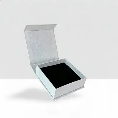Slim Book-Style Jewelry Box —  Textured Paper Case